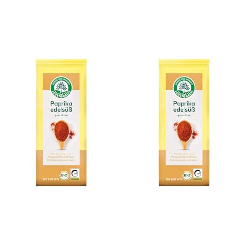 LEBENSBAUM Bio-Gewürze Paprika edelsüß, Paprikapulver mit fruchtig-süßem, leicht pikantem Geschmack, Paprika edelsüß bio, 50 g (Packung mit 2) von Lebensbaum