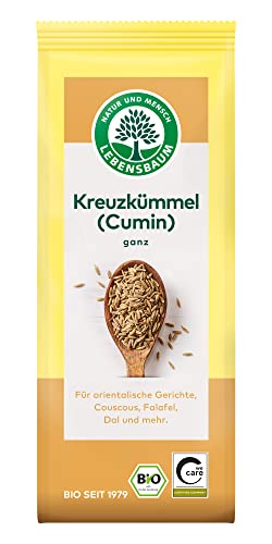 LEBENSBAUM Gewürze Kreuzkümmel (Cumin) ganz, Bio-Gewürz ideal für die orientalische Küche, aromatischer, ganzer Kreuzkümmel, 40 g von Lebensbaum