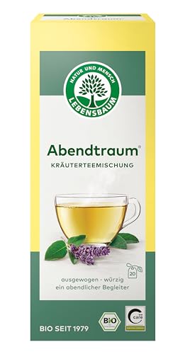 Lebensbaum Abendtraum, 20 Beutel x 1,5 g kräfige Kräutertee, 100% Bio, würzig, duftend, entspannend, Kräuterteemischung von Lebensbaum