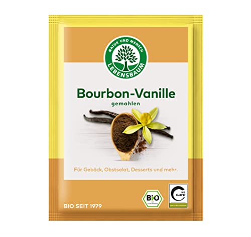 Lebensbaum Bourbon-Vanille, Bio-Gewürz für Gebäck, Obstsalat und Desserts, weich-süßer Geschmack, gemahlen, 5 g von Lebensbaum