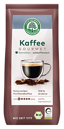 Lebensbaum Bio Gourmet Kaffee, entkoffeiniert, gemahlen, 3er Pack (3 x 250 g) von Lebensbaum