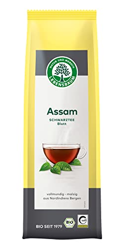 LEBENSBAUM Assam Schwarztee ganzes Blatt, lose, Bio-Tee mit vollmundig-malzigem Geschmack, Schwarztee Teeblätter, 100% natürlicher Genuss, 100 g von Lebensbaum