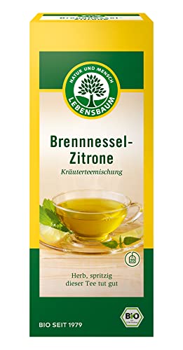 Lebensbaum Brennessel-Zitrone, 20 Beutel x 1,5g Kräutertee mit Brennnessel und zarter Zitrusnote , spritzig-herb, 100% Bio, Kräuterteemischung von Lebensbaum