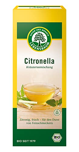 Lebensbaum Citronella, 20 Beutel x 1,5g Kräutertee mit zitronig-frischem Geschmack, 100% Bio, Kräuterteemischung von Lebensbaum