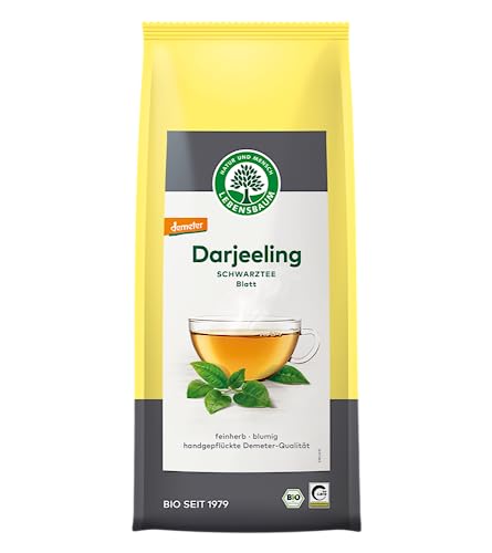 Lebensbaum Darjeeling Schwarztee ganzes Blatt, indischer Bio-Tee, Schwarzer Tee mit feinherb-blumigen Geschmack, loser Tee, vegan, 250g von Lebensbaum