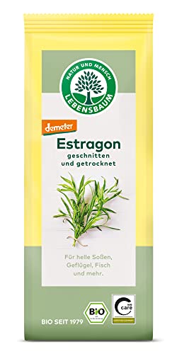 Lebensbaum Estragon, geschnitten & getrocknet, Bio-Gewürz, Kräuter-Gewürz für helle Soßen, Geflügel & Fisch, vegan, 1 x 15g von Lebensbaum