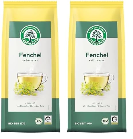 Lebensbaum Fenchel Tee, Bio-Kräuterteemischung, Klassischer Fencheltee, mild und aromatisch, lose 150 g (Packung mit 2) von Lebensbaum