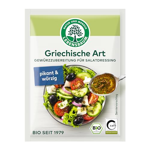 Lebensbaum Griechische Art Salatdressing, Bio-Gewürzzubereitung nach griechischer Art mit pikant-würzigem Geschmack, 3 x 5g von Lebensbaum