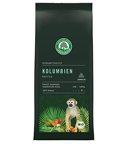 Lebensbaum Kolumbien Kaffee gemahlen, Bio-Kaffee aus 100% Arabica-Bohnen, Röst-Kaffee, Arabica-Kaffee mit mildem & aromatischem Geschmack, vegan, 250g von Lebensbaum