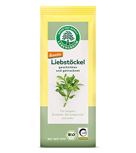 Lebensbaum Liebstöckel geschnitten, Bio-Gewürz mit würzigem Geschmack, Maggi-Kraut für Suppen, Marinaden, Fleisch- und Fisch-Gerichte, vegan, 15g von Lebensbaum