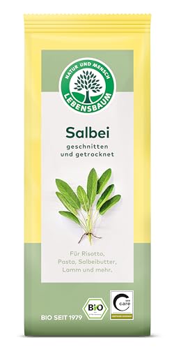 Lebensbaum Salbei, Bio-Gewürz für Risotto, Pasta, Fleisch und mehr, kräftig-würziger Geschmack, geschnitten und getrocknet, 12.5 g von Lebensbaum