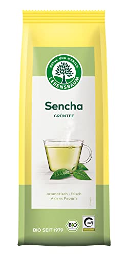 Lebensbaum Sencha, Bio Grün-Tee, asiatischer Teeklassiker, aromatisch-kräftiger Sencha-Tee, Bio-Tee aus 100% Sencha Tee-Blättern, 75g von Lebensbaum