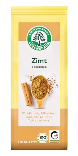 Lebensbaum Zimt, Bio-Gewürz aus Ceylon-Zimt und Cassia-Zimt, zum Würzen von Süssspeisen und arabischen Gerichten, aromatisch-süß, gemahlen, 50 g von Lebensbaum