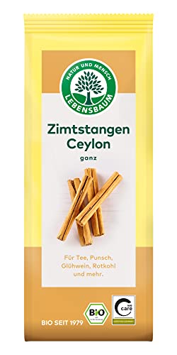 Lebensbaum Zimtstangen Ceylon ganze Stangen, Bio-Gewürz aus Sri Lanka, aromatisch-süßer Geschmack, Zugabe zu Glühwein, Rotkohl, Punsch & Tee, 6g von Lebensbaum