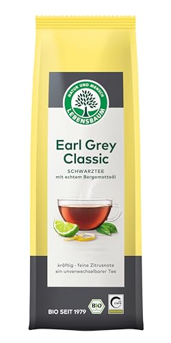 Lebensbaum Earl Grey Classic, Schwarztee mit echtem Bergamotte- und Zitronenöl, harmonisch, aromatisch, 100% Bio, lose, 75g von Lebensbaum