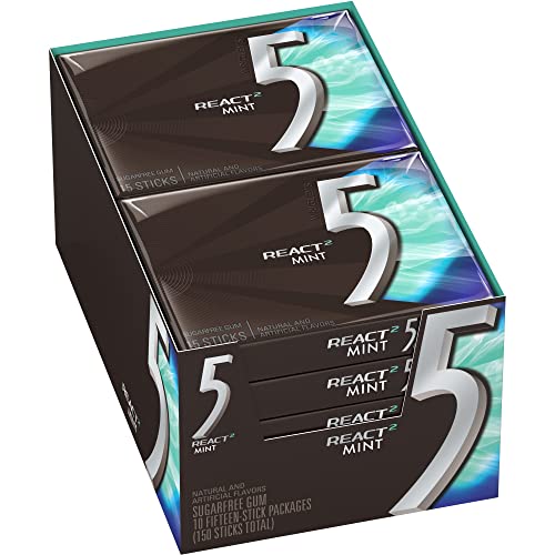 10x WRIGLEY REACT MINT Kaugummi - insg. 150 Streifen aus USA