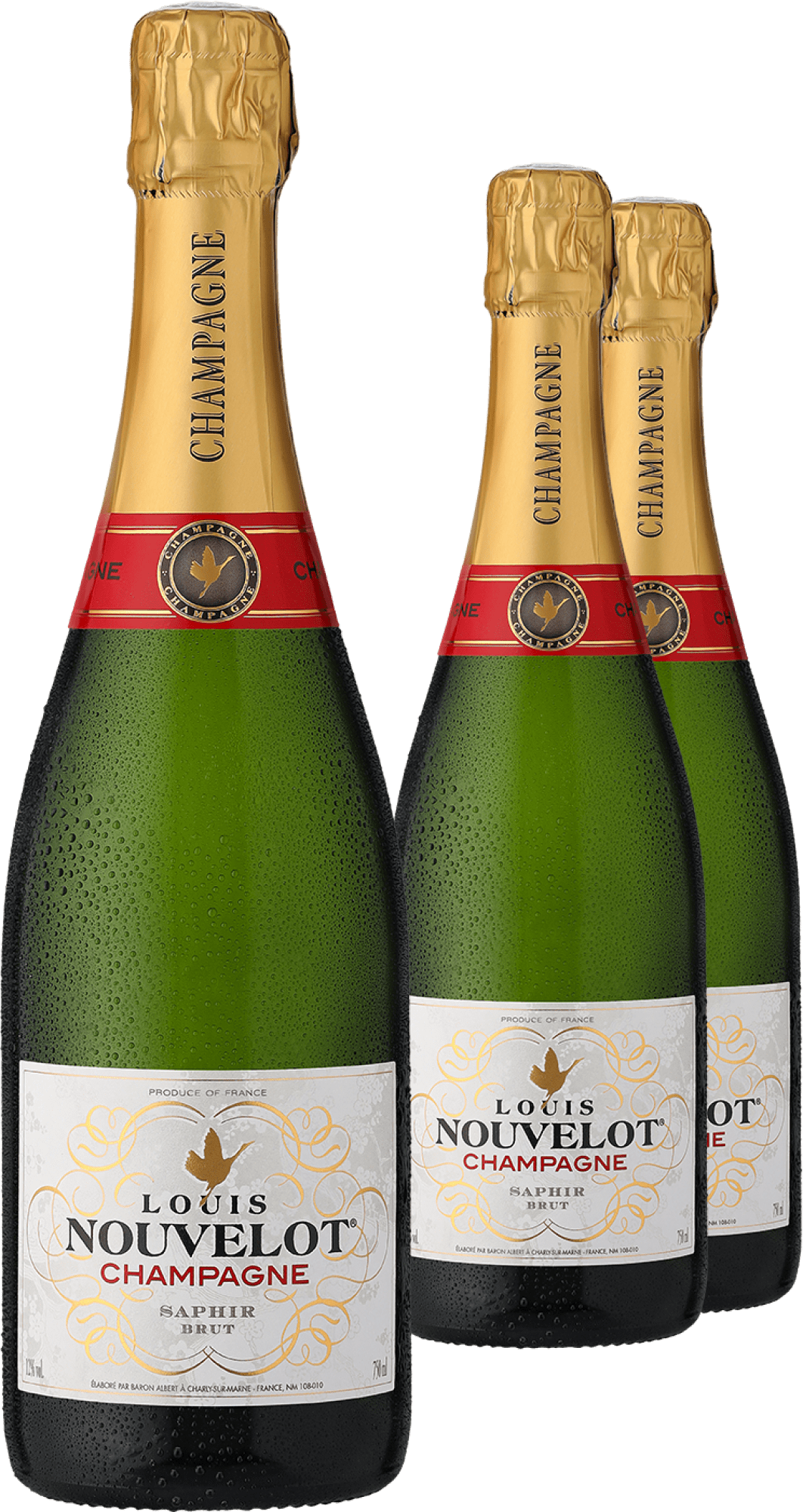 2+1-PAKET Louis Nouvelot Champagner Brut »Saphir«