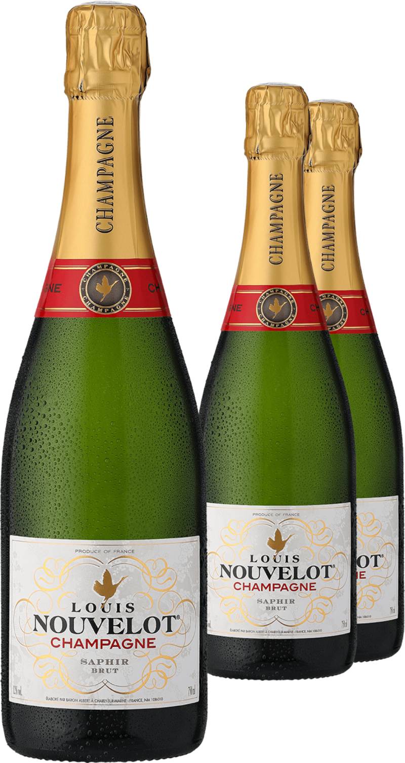 2+1-PAKET Louis Nouvelot Champagner Brut »Saphir«