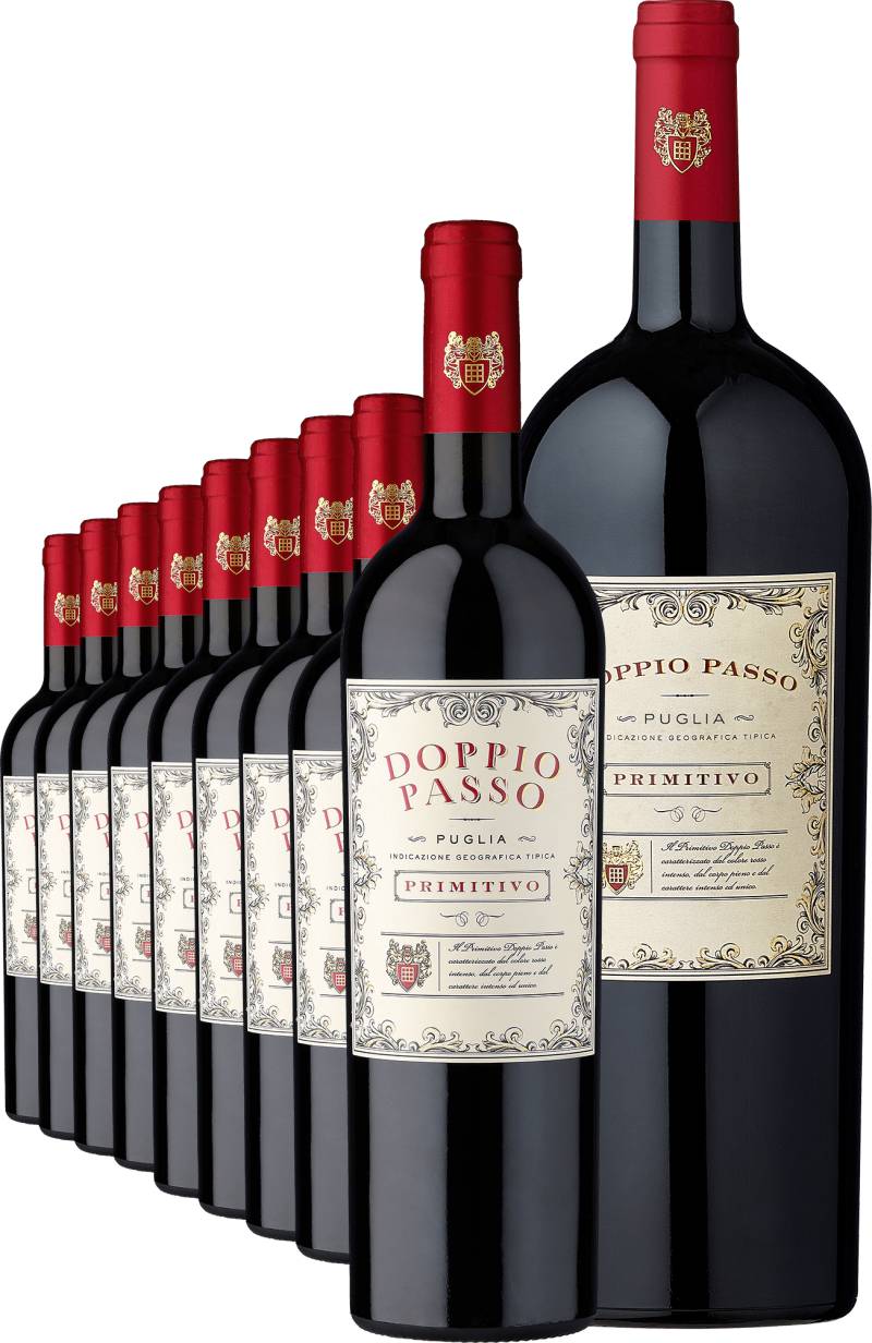 2023 Doppio Passo Primitivo im 9er-Vorratspaket + 1,5l Magnumflasche GRATIS