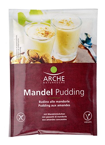 4 x Bio Mandel Pudding glutenfrei und vegan ARCHE mit Mandelstückchen 4 x 46g (im günstigen 4er Pack)