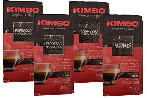 4x KIMBO Kaffee Espresso Napoletano 250g Packung gemahlen ground coffee caffè von Kimbo