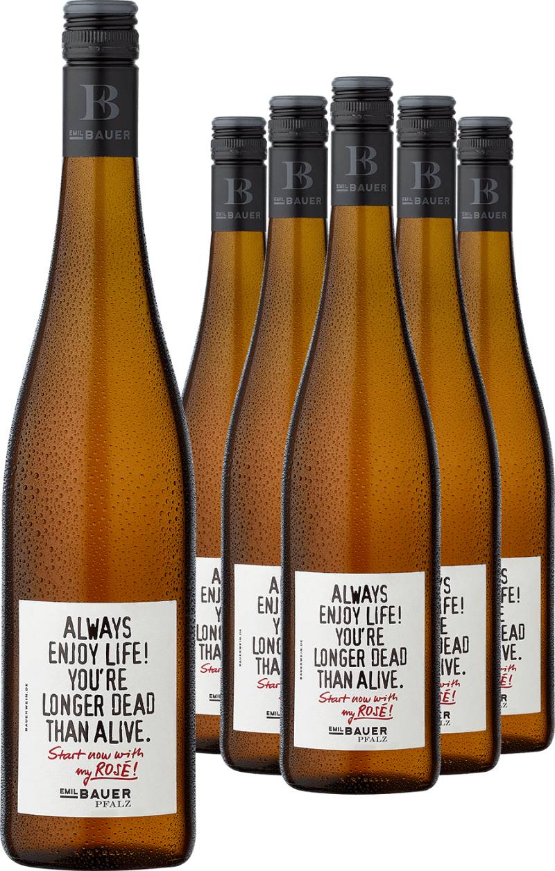 5+1-PAKET Emil Bauer »Always enjoy life. You are longer dead than alive – start now with my Rosé« 2023