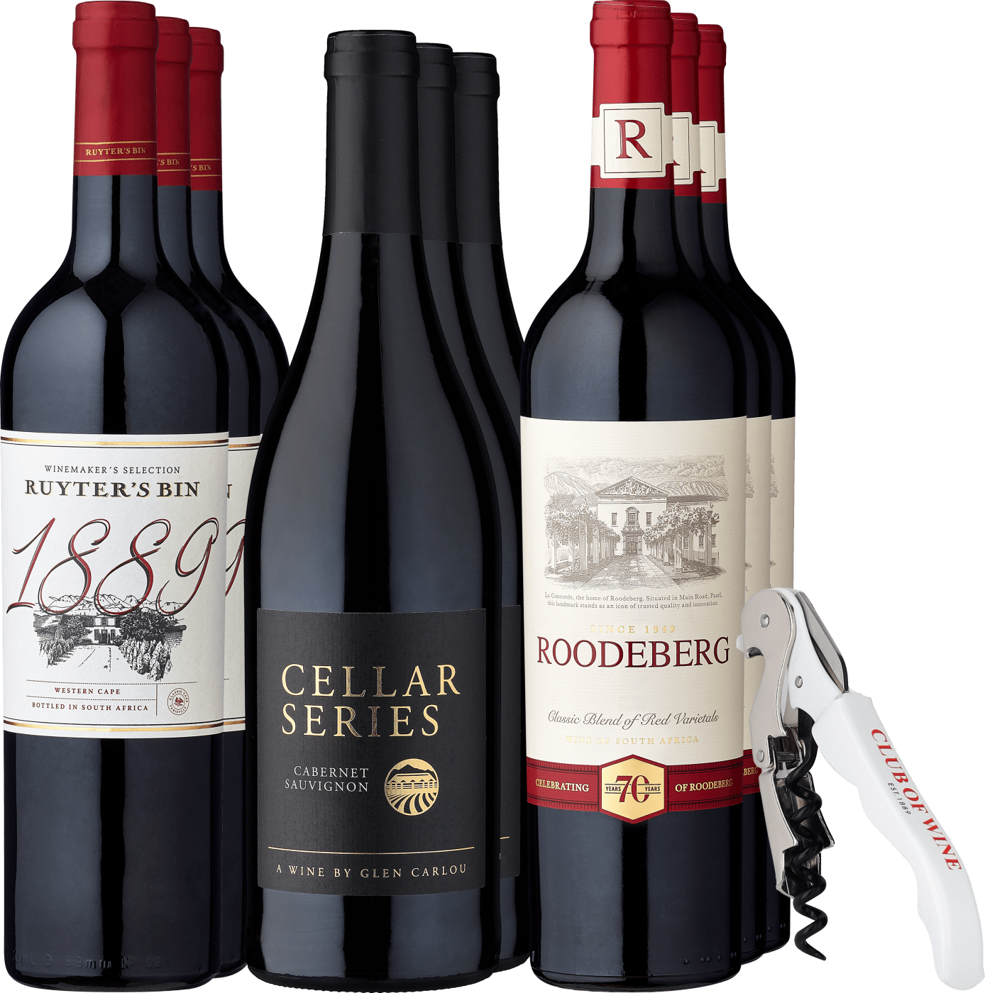 9er-Probierpaket »Vollmundige Rotwein-Safari« + Kellnermesser GRATIS