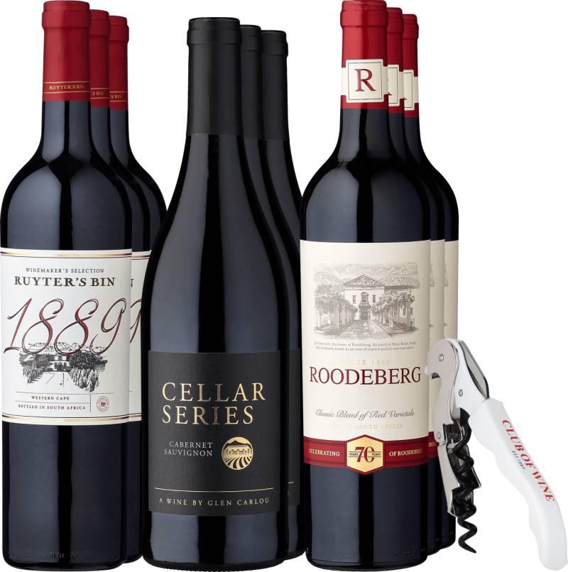 9er-Probierpaket »Vollmundige Rotwein-Safari« + Kellnermesser GRATIS