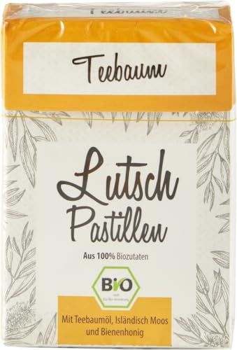 Aries BIO Teebaum Lutschpastillen – Halsbonbons mit Isländisch Moos Extrakt und Bio Teebaumöl – 30g von ARIES