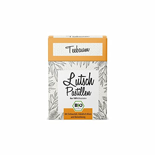 Aries BIO Teebaum Lutschpastillen – Halsbonbons mit Isländisch Moos Extrakt und Bio Teebaumöl – 30g von ARIES