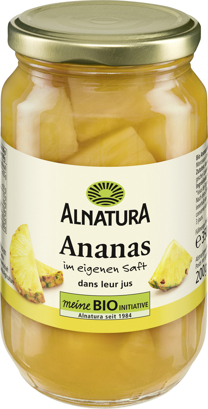 Alnatura Bio Ananasstücke im eigenen Saft 350G