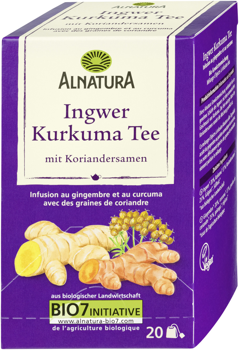 Alnatura Bio Ingwer Kurkuma Tee mit Koriandersamen 20ST 40G