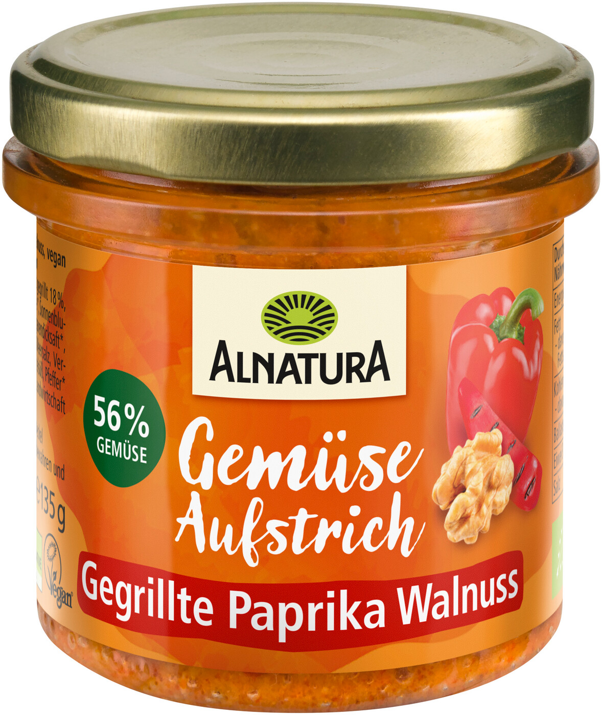 Alnatura Bio Gegrillte Paprika Walnuss Aufstrich 135G