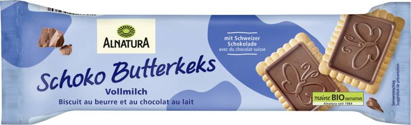 Alnatura Bio Schoko Butterkeks mit Vollmilchschokolade 130G