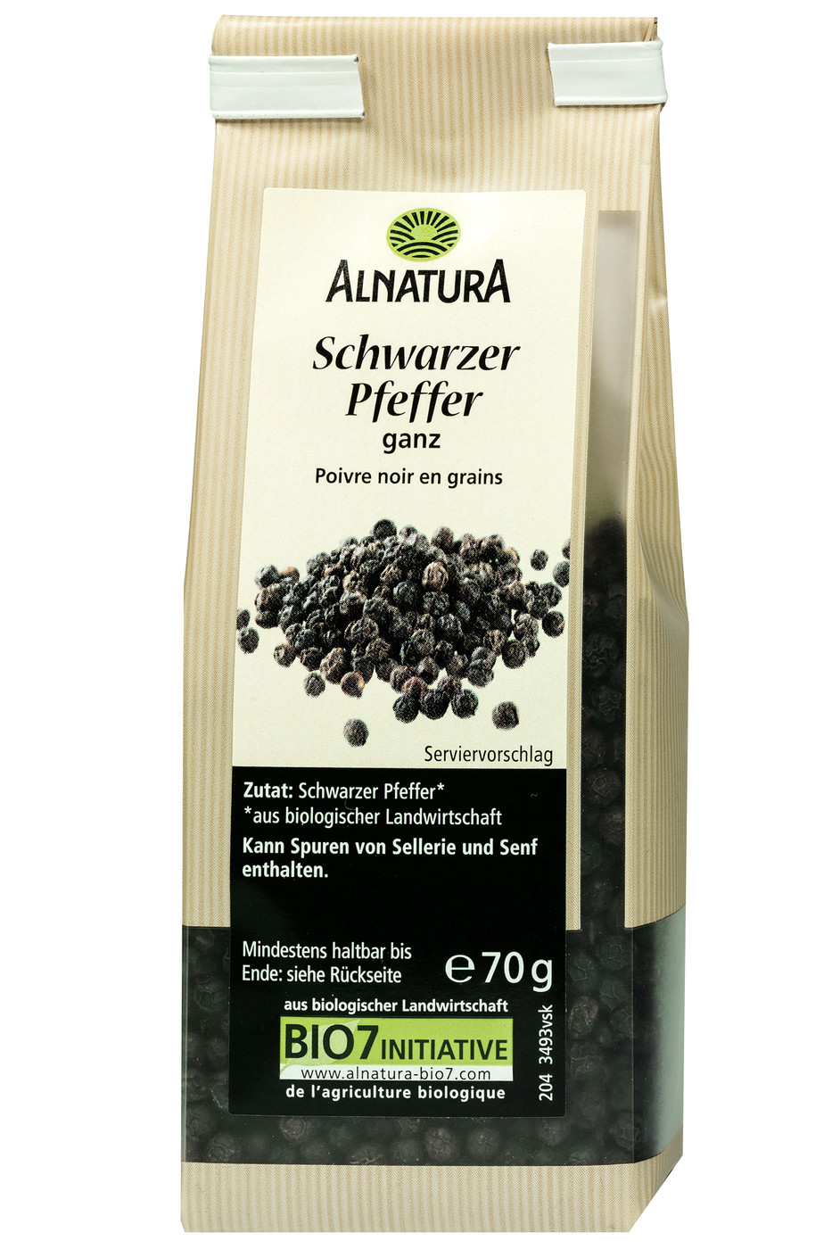 Alnatura Bio Schwarzer Pfeffer ganz 70G