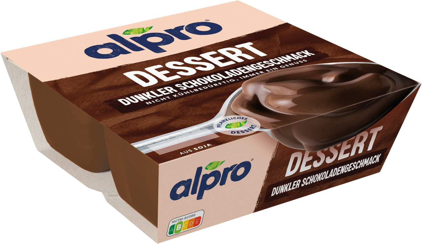 Alpro Soya Dessert Dunkle Schokolade feinherb 4ST 500G