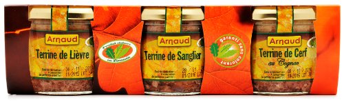 Arnaud Variety Pack Terrinen: Wildschwein, Wildschwein, Wild mit Cognac, Hase 180 g von ARNAUD