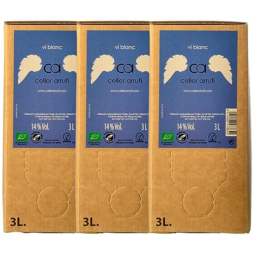 Arrufí Blanc Grenache Weiß Terra Alta Bag in Box 3 L (Schachtel mit 3 Bag in Box von 3 L)