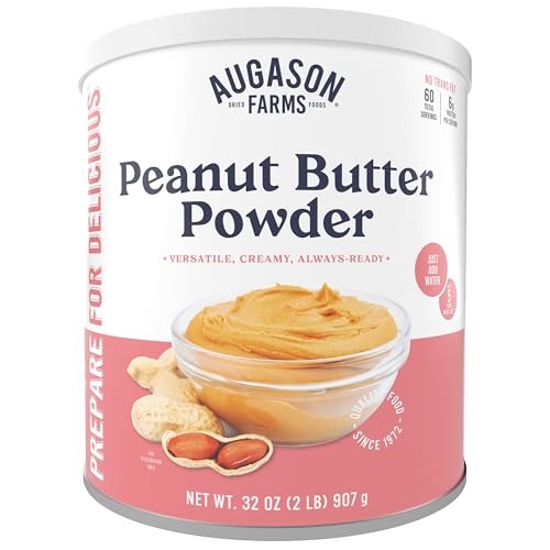 Augason Farms Erdnussbutter-Pulverdose, Notfall-Lebensmittelversorgung, tägliche Mahlzeiten, 60 Portionen von Augason Farms