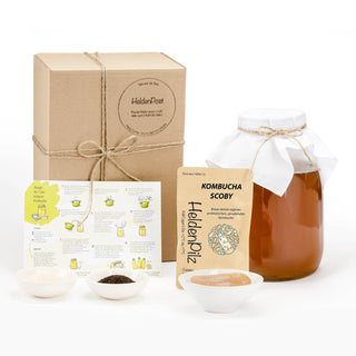 BIO Kombucha-Starterset: Vollausstattung mit Premium Scoby - 2.6 Liter