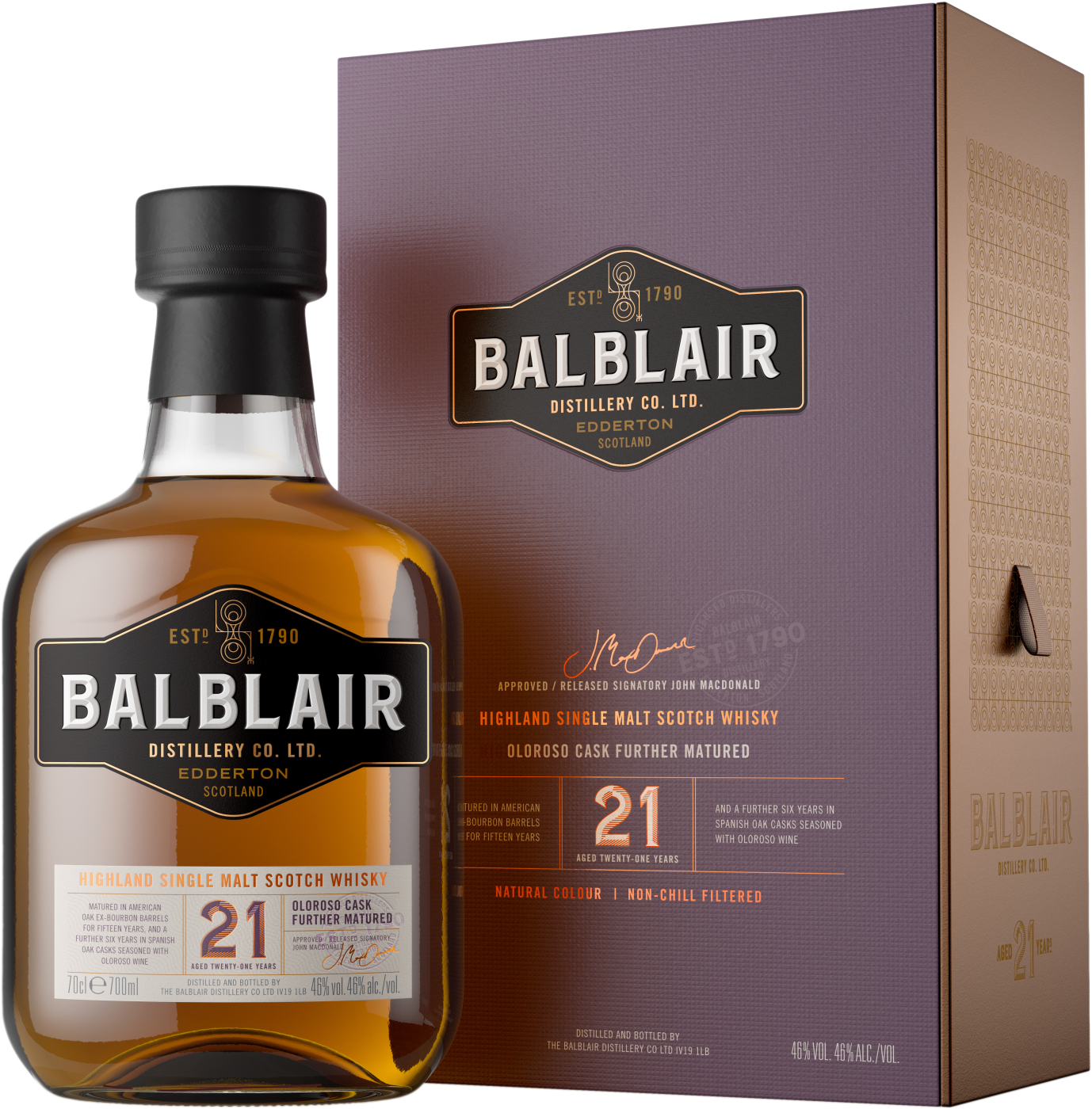 Balblair 21 Years Old Single Malt Scotch Whisky in Geschenkverpackung