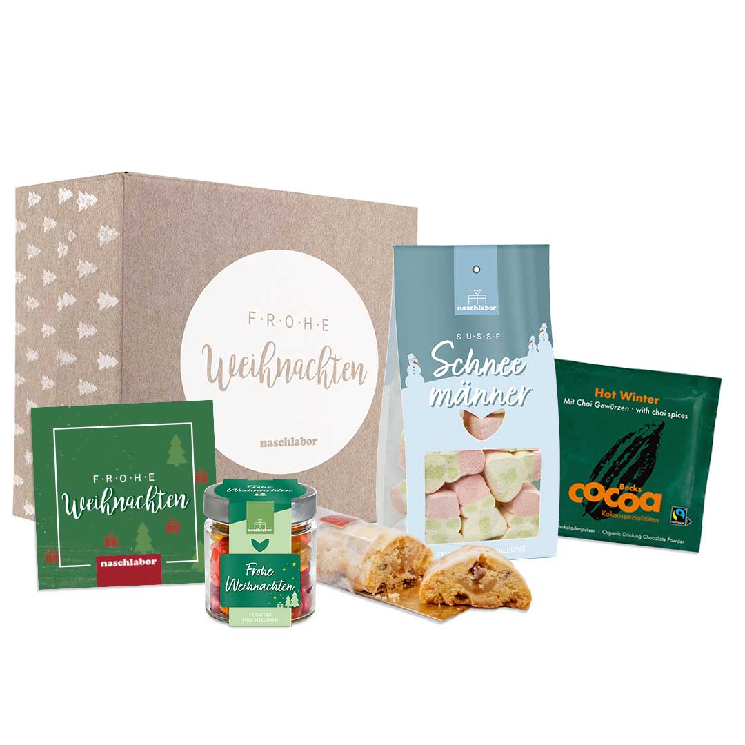 Geschenkbox Frohe Weihnachten für Firmen (inklusive persönliche Grußkarte)