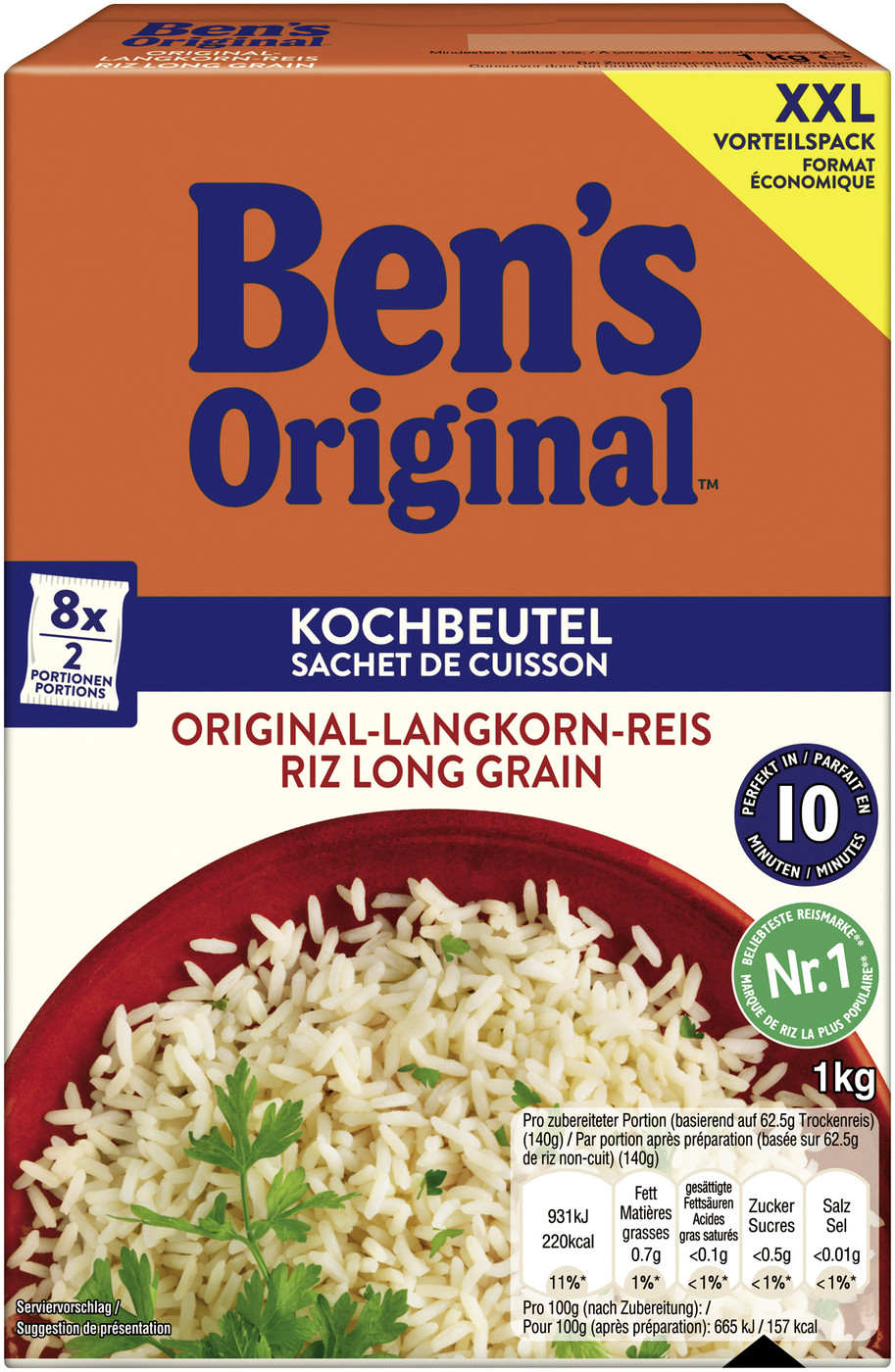 Ben's Original Langkorn-Reis Kochbeutel 1KG