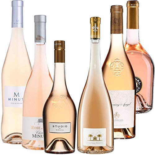 Best Of Provence - Minuty : M & Rose et Or/Miraval : Studio & Jolie-Pitt/Esclan : Whispering Angel/Château Sainte Marguerite : Symphonie - Rosé Côtes de Provence 2021 75cl von Wine And More