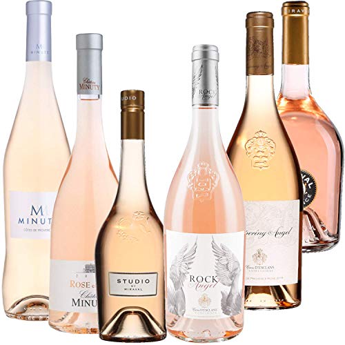 Best Of Provence - Minuty : M & Rose et Or/Miraval : Studio & Jolie-Pitt/Esclan : Whispering Angel & Rock Angel - Rosé Côtes de Provence 2021 75cl von Wine And More