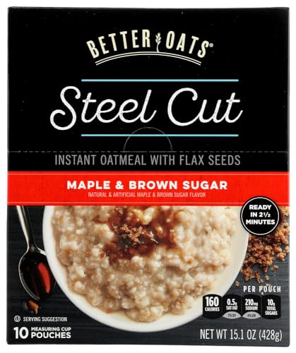 Better Oats MAPLE & BROWN SUGAR Instant Oatmeal 15.1oz (4 Pack)