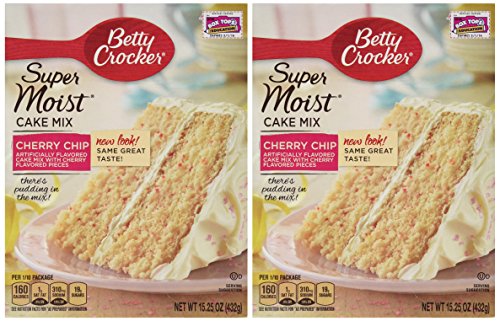 Betty Crocker Supermoist Cake Mix, Cherry Chip, 15.25-ounce (Pack of 2)