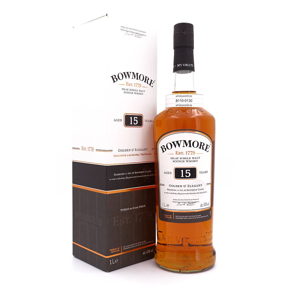 Bowmore 15 Jahre Golden & Elegant Literflasche 1 L/ 43.0% vol