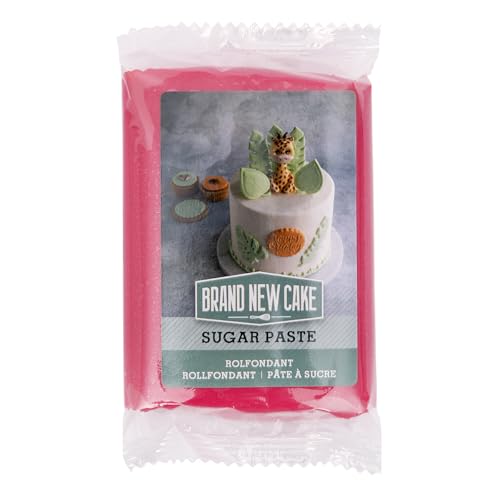 BrandNewCake® Rollfondant Hartes Rosa 250g - Perfekt für Prinzessinnenkuchen, Blumendekorationen und Barbie-Leckereien - Vanille-Creme Geschmack, Einfach zu Kneten und Verwenden von Brand New Cake