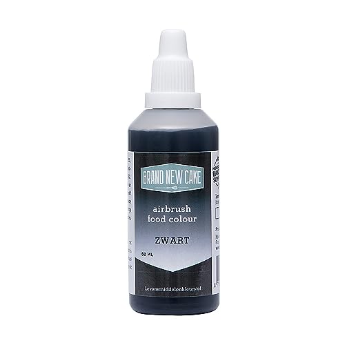 BrandNewCake® Airbrush Lebensmittelfarbe Schwarz 60ml - Essbare Lebensmittelfarbe für Kuchen und Torten - Perfekt für Tortendekoration von Brand New Cake